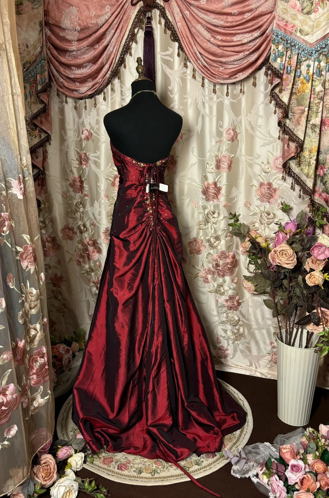 Retro Strapless Prom Dresses Long Evening Party Dress fg7358