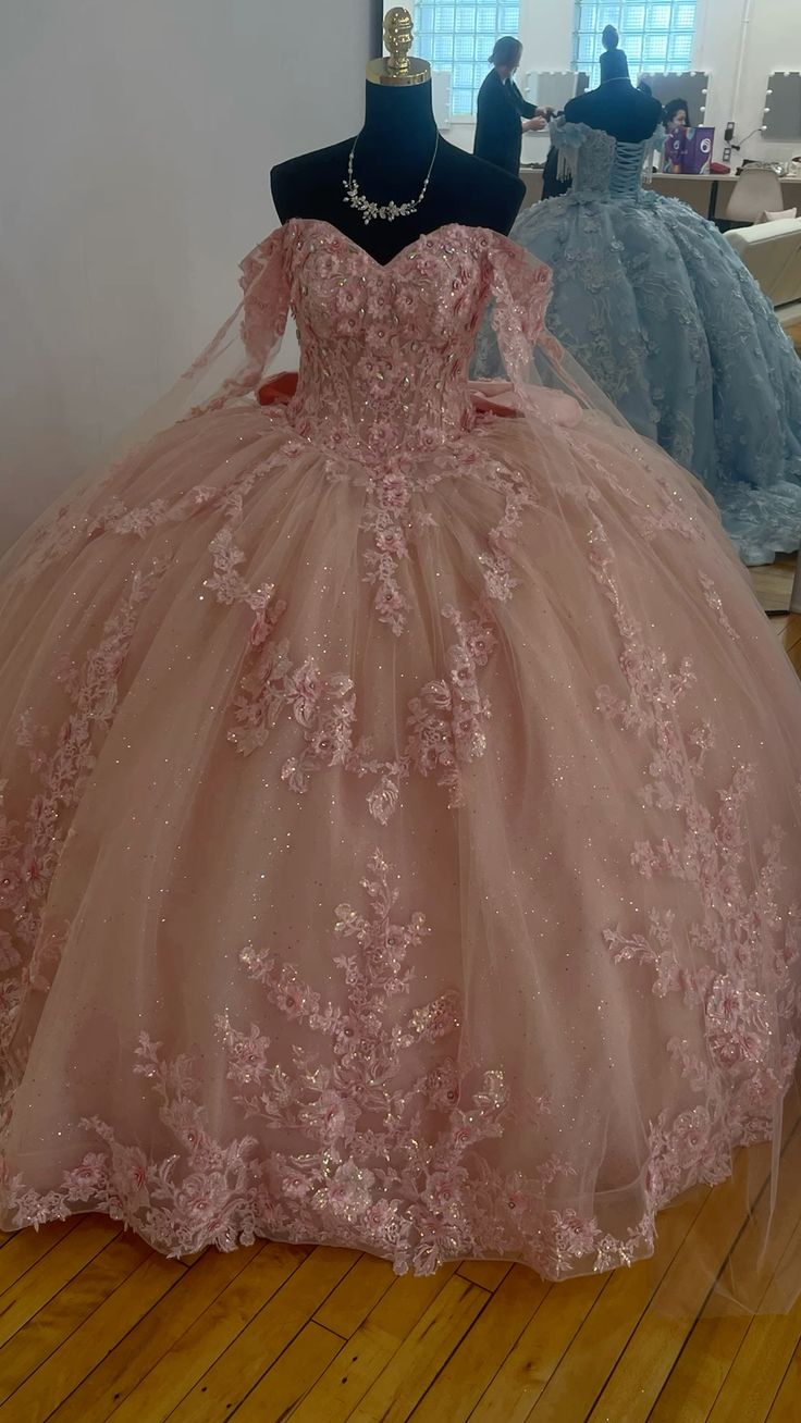 A Line Pink Quinceanera Dress Ball Gown Off Shoulder Sweet 16 Dress fg7367