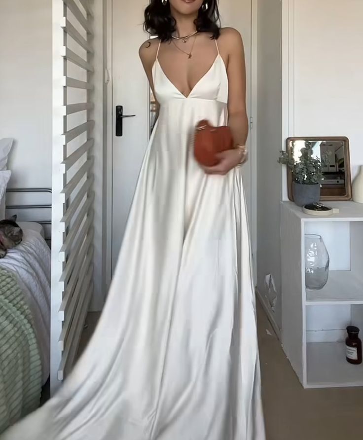 A Line Long Prom Dresses, White Evening Party Dress fg5500