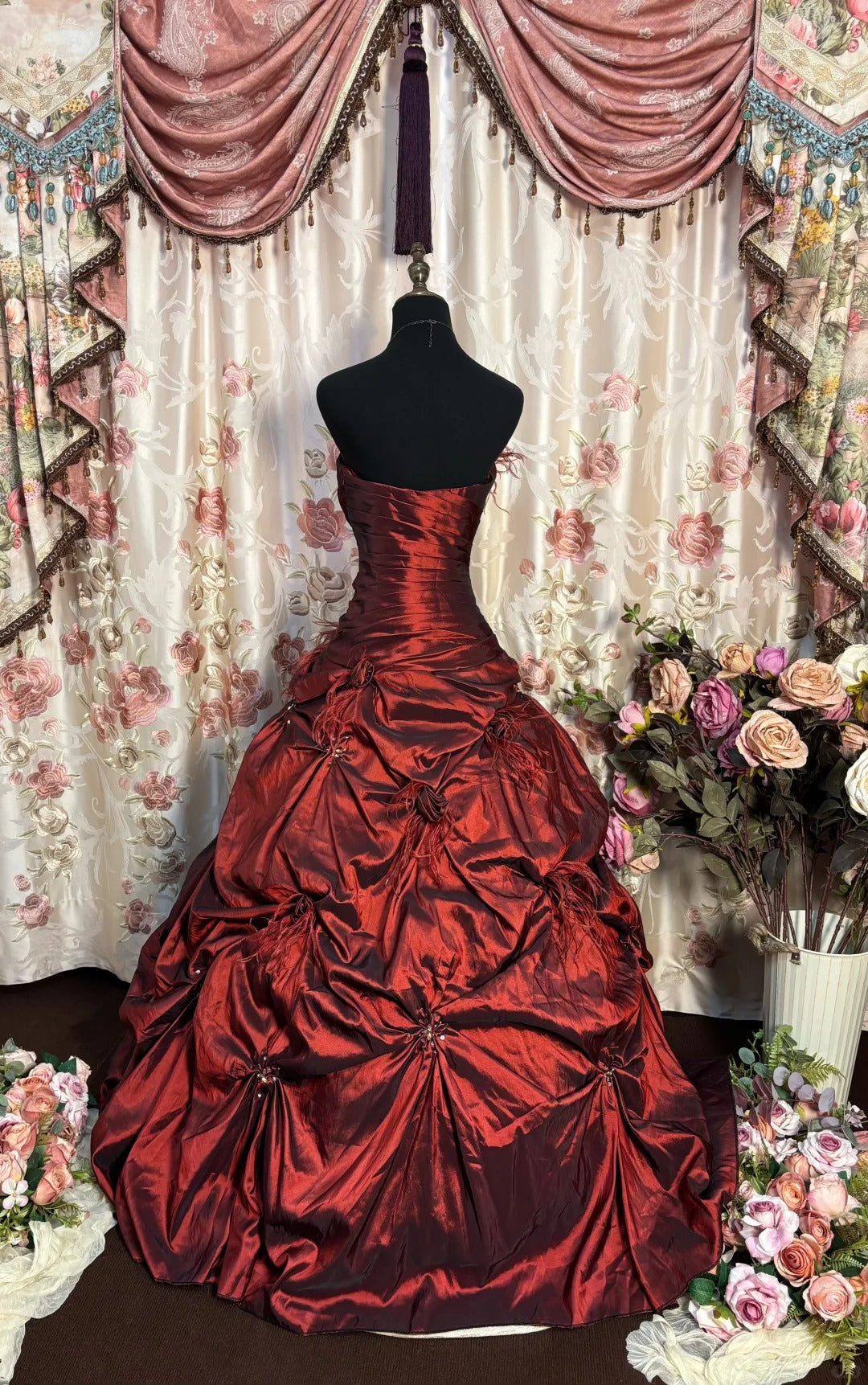 Red A Line Ball Gown Long Evening Party Dress fg7349