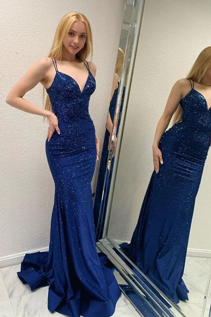Gorgeous Spaghetti Straps Long Prom Dress fg4711