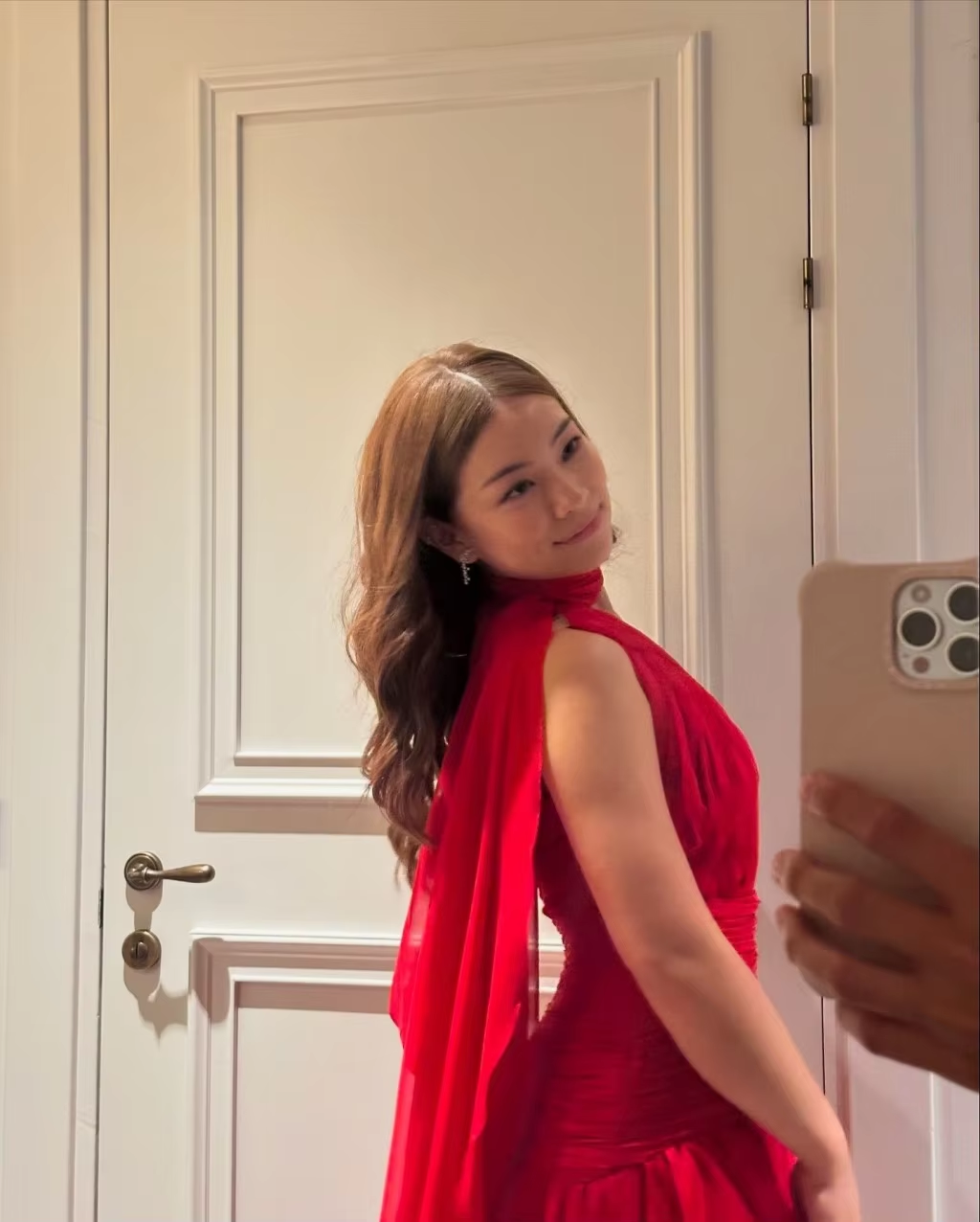 Red Evening Dress, Side Slit Party Dress For Women fg6266