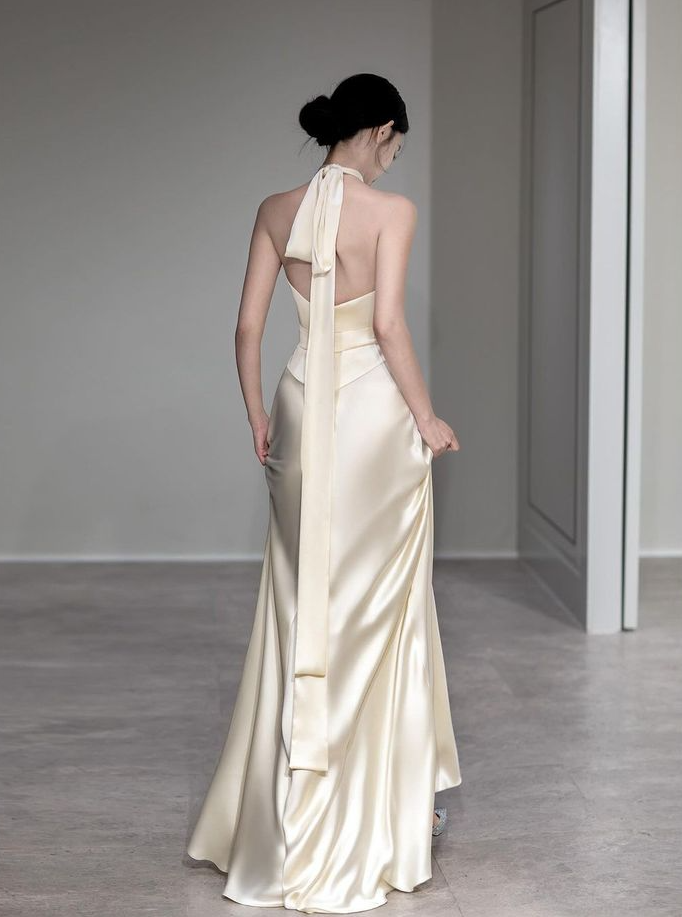 Backless Halter Long Prom Dress Elegant Evening Party Dress fg7320