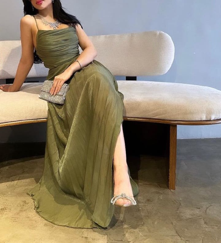 Green A Line Long Prom Dress Formal Party Dress fg5536