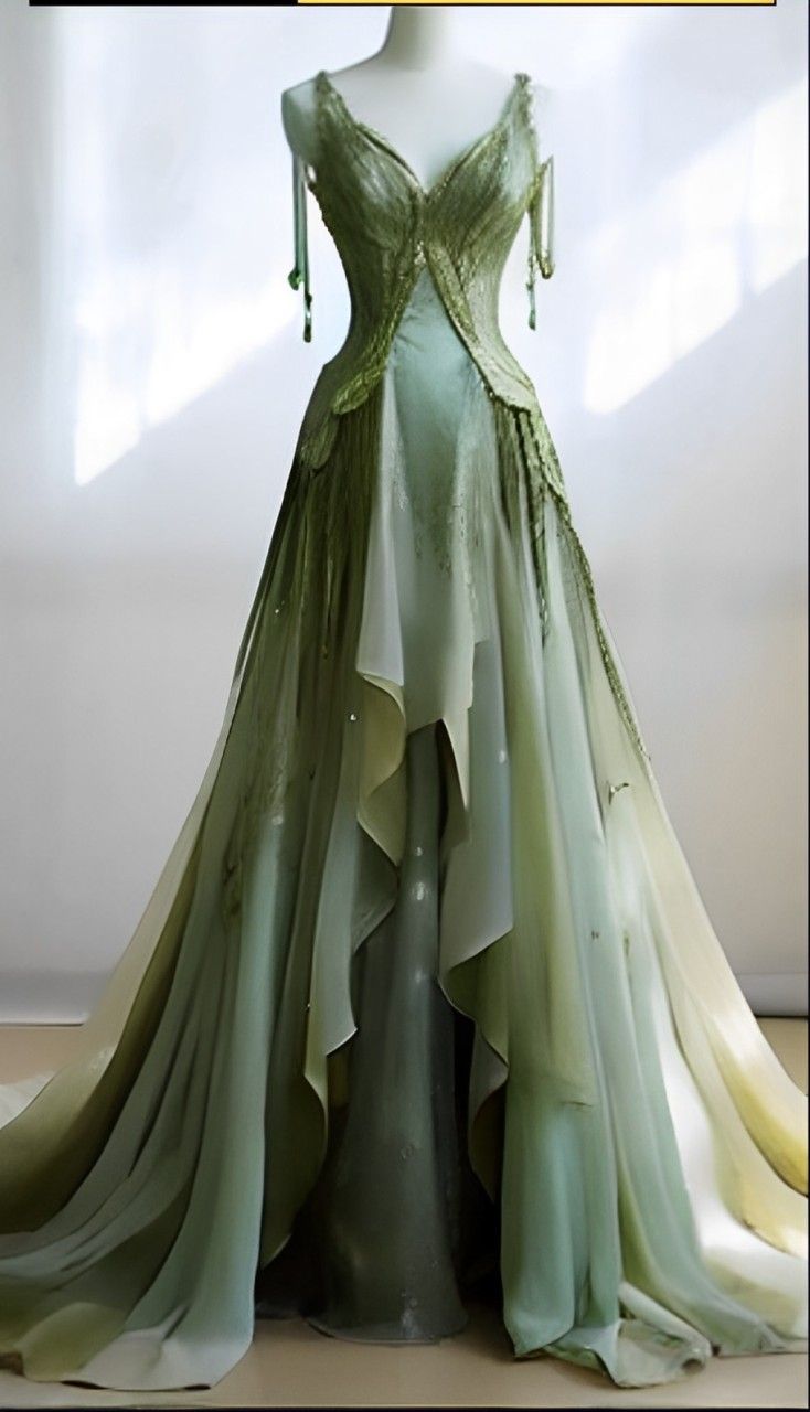 New Elegant A Line Green V Neck Chiffon Long Prom Dress,Evening Dress fg7197