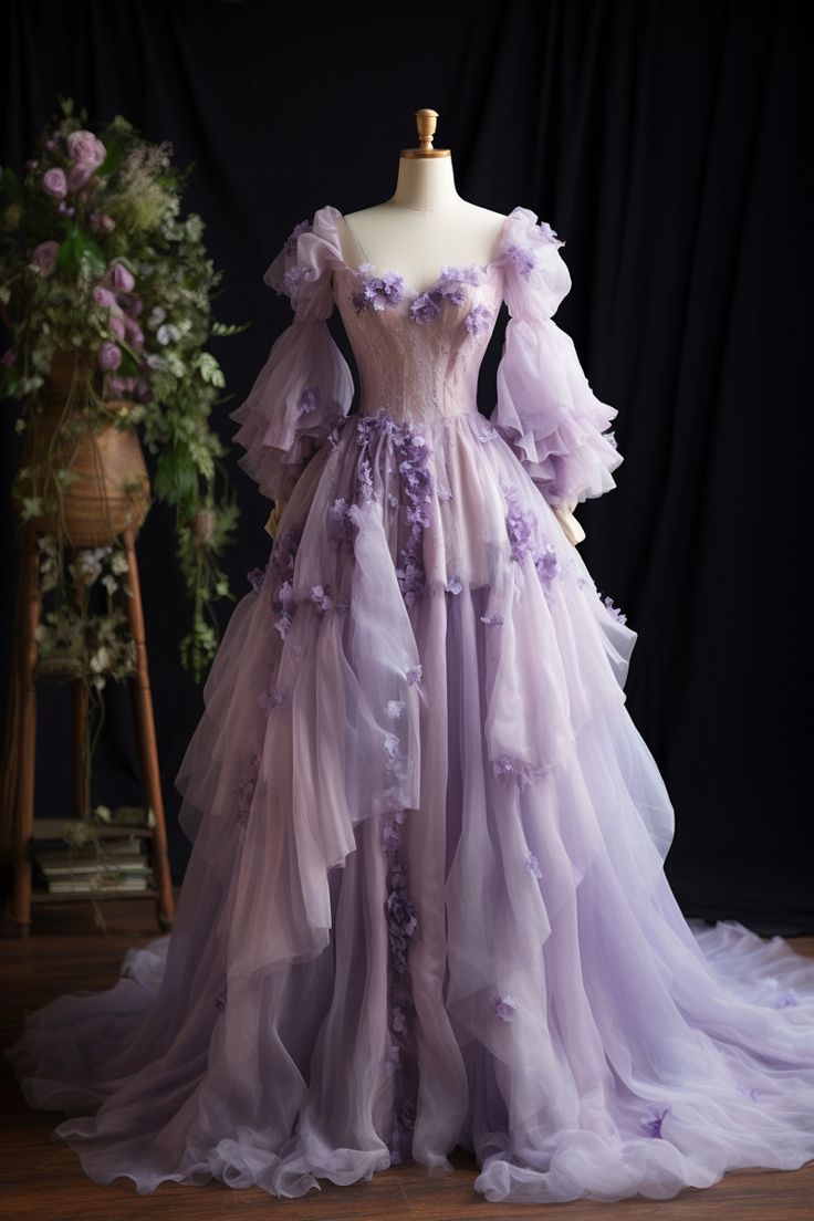 Lavender Tulle Sweetheart Evening Party Dresses Long Prom Dress fg7187
