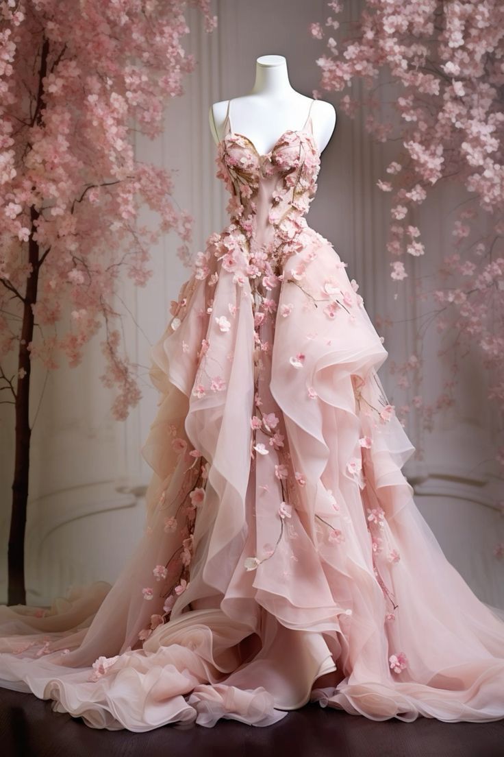 A Line Pink Tulle Long Prom Dress, Evening Formal Dress fg7242