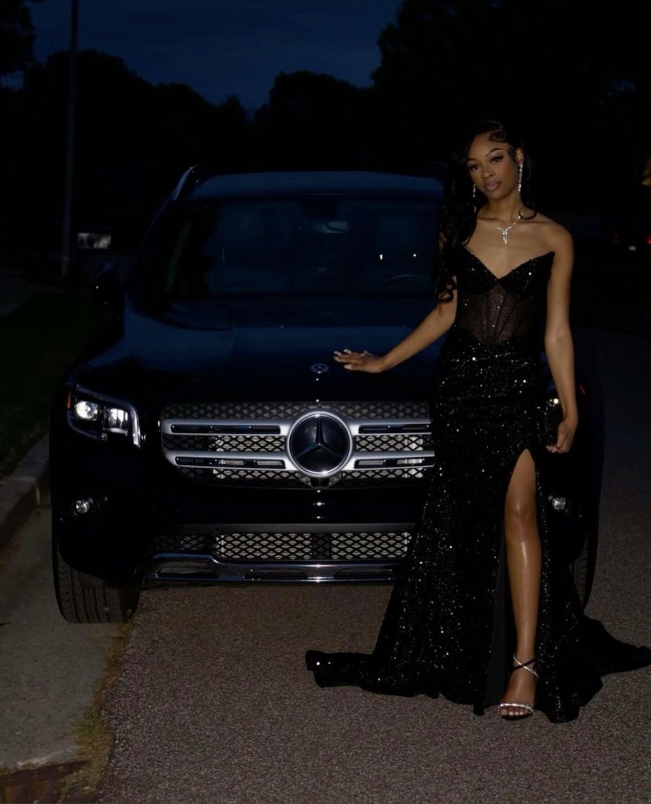 Strapless Black Girl Long Dress Black Prom Dresses Evening Dress fg6997