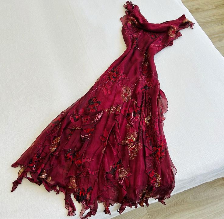 Elegant Burgundy Chiffon Long Prom Dress,Evening Gowns fg7145