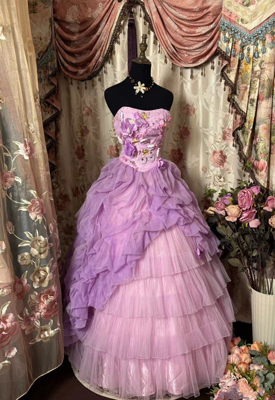 A Line Quinceanera Dress Ball Gown Tulle Sweet 16 Dress fg7232