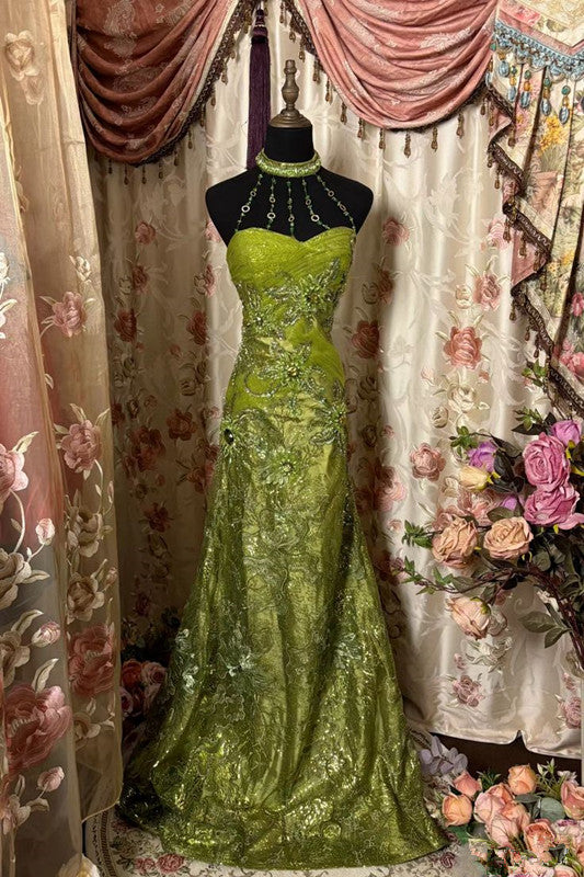 Green Mermaid Long Prom Dress,Long Evening Gowns fg7147