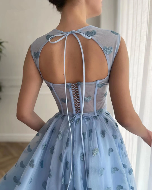 Tea Length Celebrity Dress Sleeveless Summer Dress Evening Dress fg6198