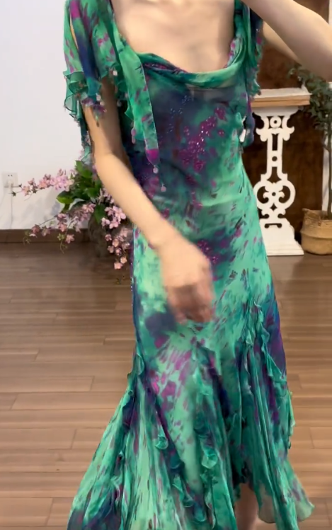 Buntes Meerjungfrau-Partykleid mit Pailletten und langen Abschlusskleidern fg8362