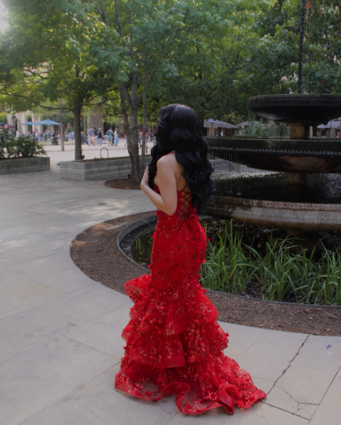 Red Mermaid Long Prom Dress Sexy Evening Party Dresses fg7717