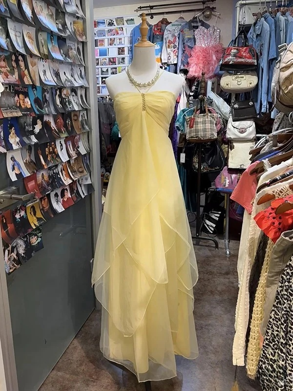 Sleeveless A-line Tulle Long Prom Dresses For Party Online fg7645