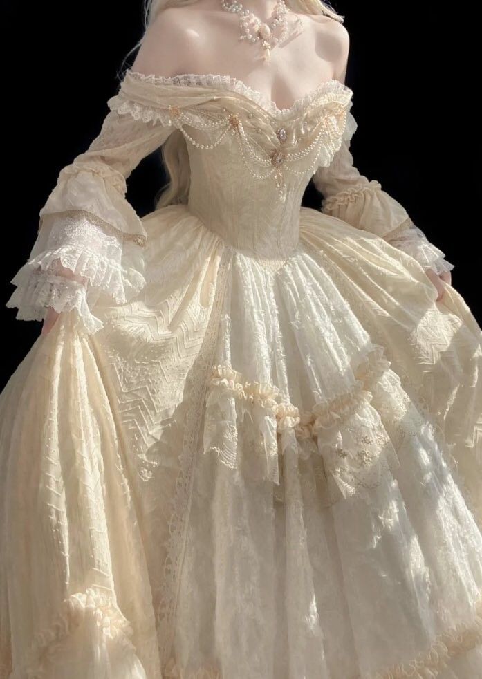 A Line Off Shoulder Ball Gown Wedding Dress Lace Princess Dress fg7293