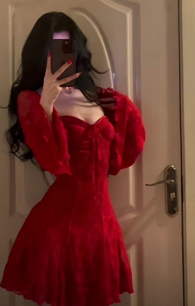 Red Party Dress Short Birthday Dress fg7287