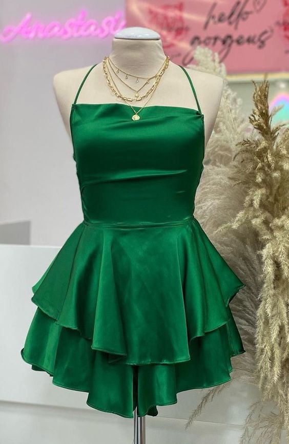 Green Short Homecoming Dress Birthday Party Gown fg6902