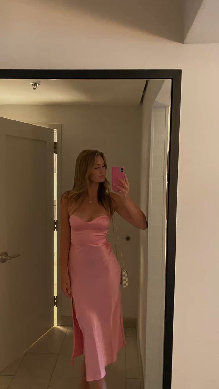 Simple Classy Sheath Pink Evening Dress With Lace-up Back fg6869