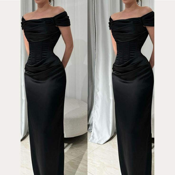 Black Off The Shoulder Prom Dresses,Floor Length Evening Gown fg6862