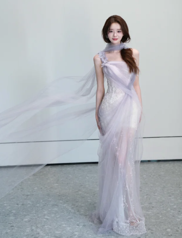 Robe de soirée longue sirène colorée à paillettes, tenue de remise de diplôme fg8362