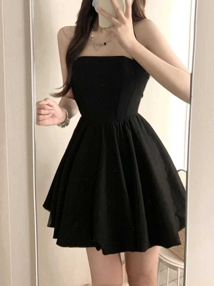 Black Cocktail Dress Short Party Dress Homecoming Dress fg7505