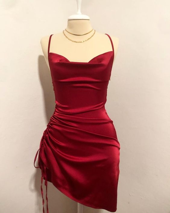 Red Sheath Short Prom Dress Homecoming Dress fg5720