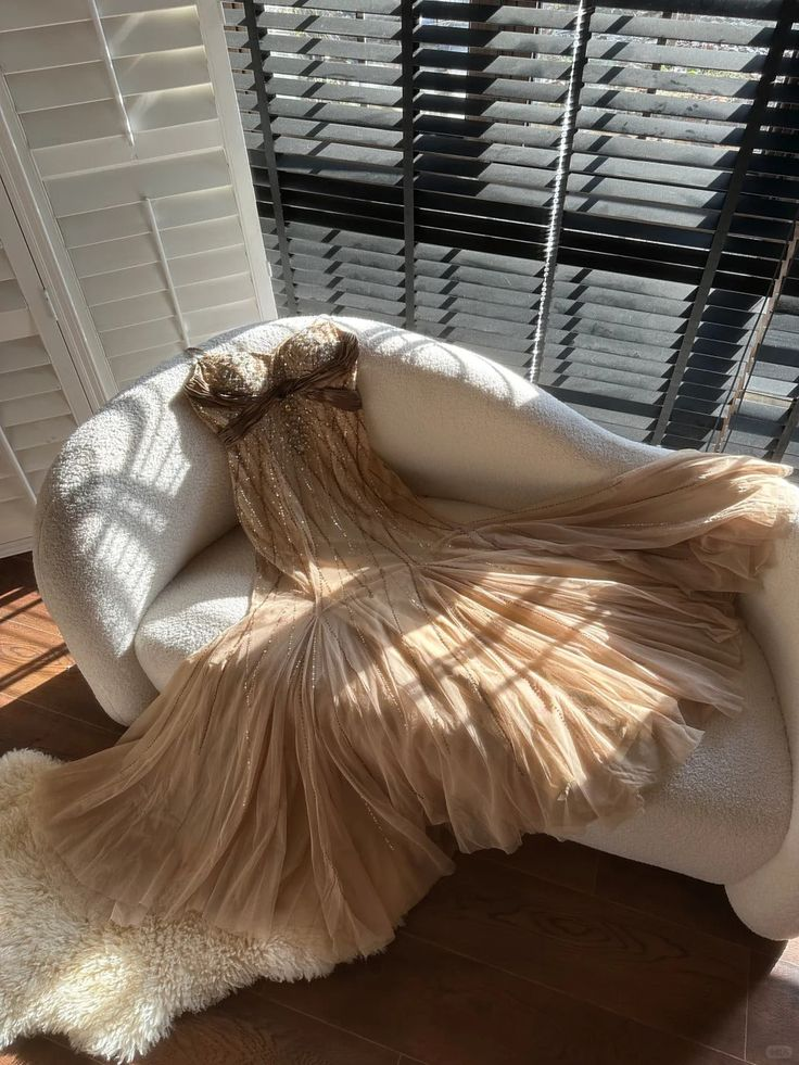 Shiny Vintage Beaded Chiffon Gold Long Prom Dress fg8315