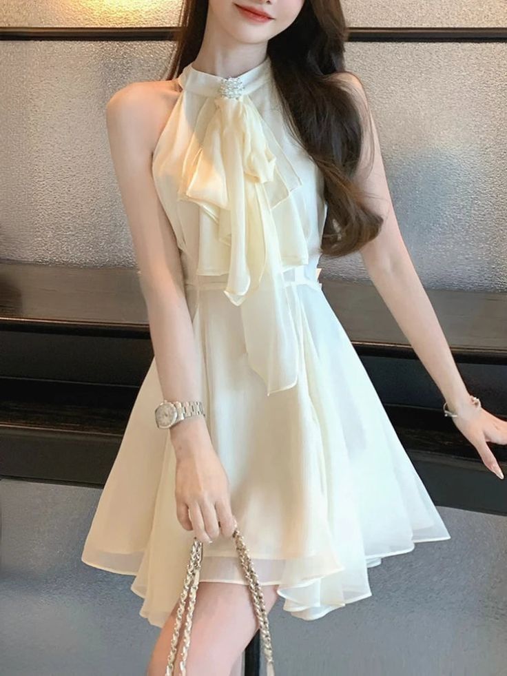 Ivory Chiffon Cocktail Dress Short Party Dress Homecoming Dress fg7513