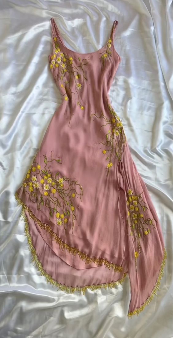 Pink Embroidery Party Dress Vintage Prom Dress Evening Dress New Formal Gowns fg6467