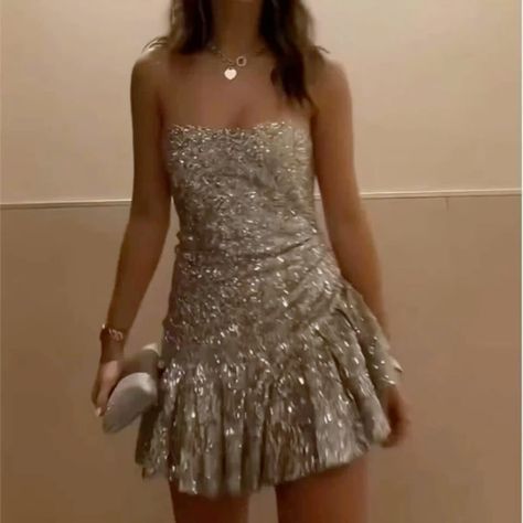 Vintage Sheath Strapless Layered Ruffle Mini Dresses Sequin Homecoming Dress fg7921