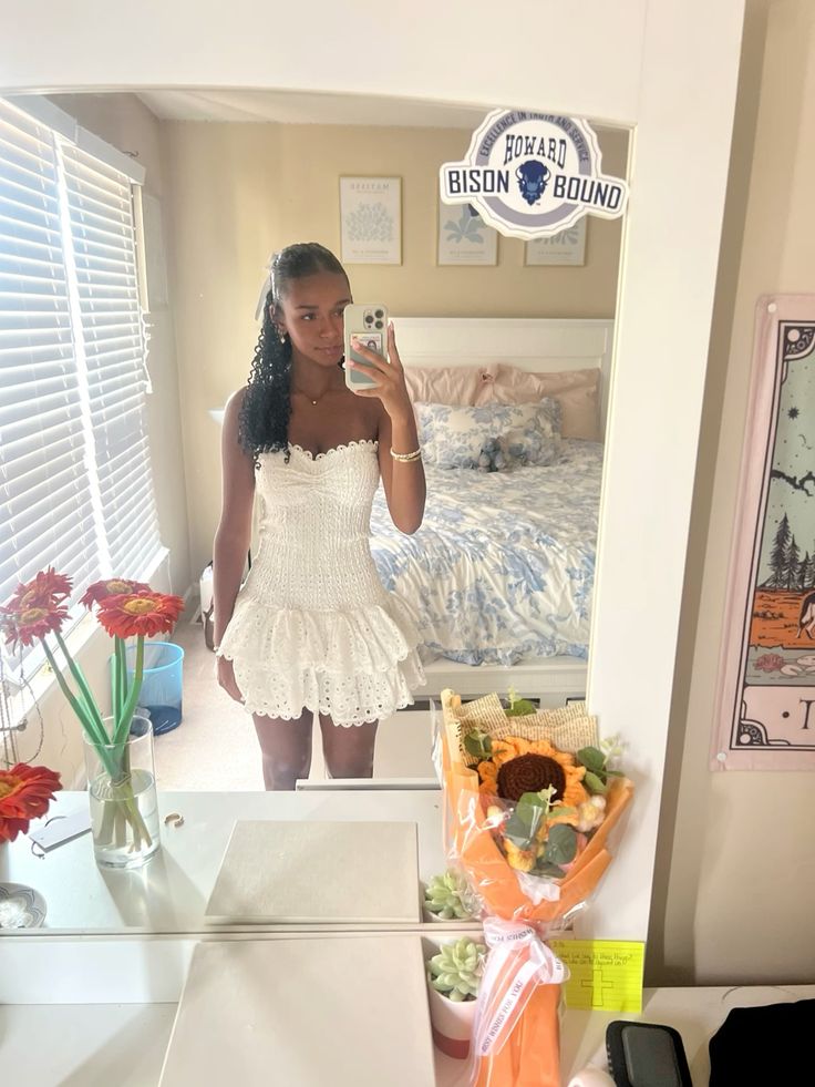 White Lace Birthday Dress Homecoming Dress Short Party Dress fg7740