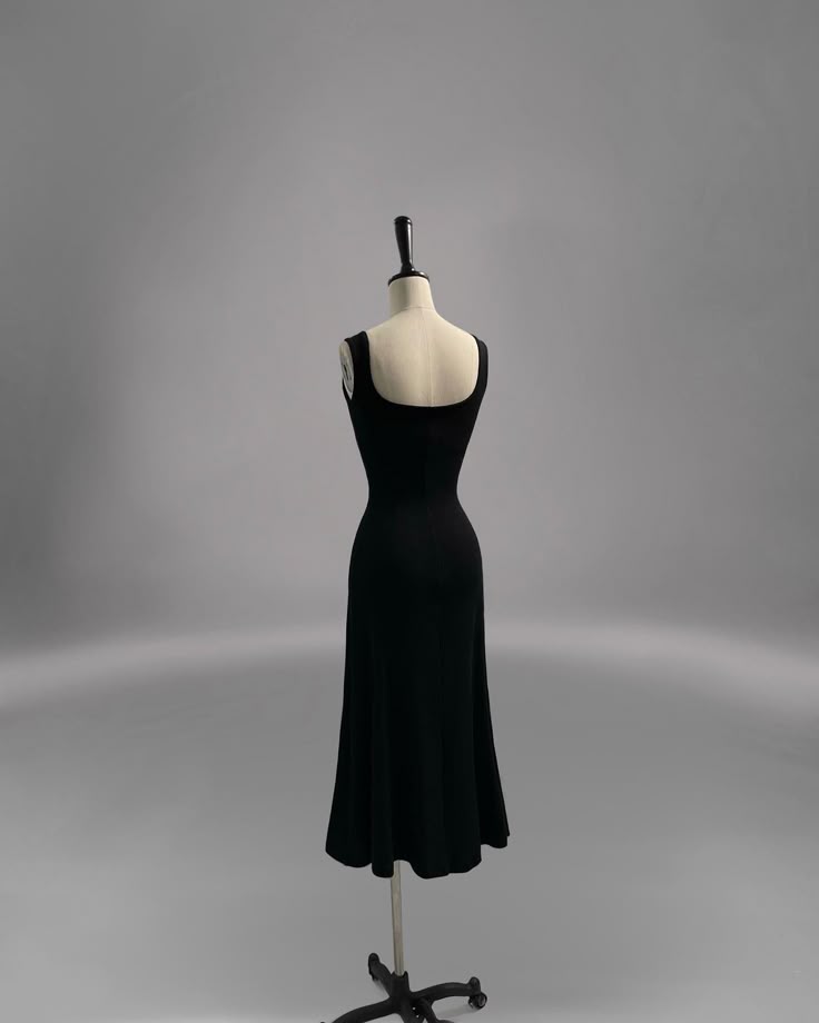 Sweetheart Wedding Guest Dress Sleeveless Black Midi Dress fg7812