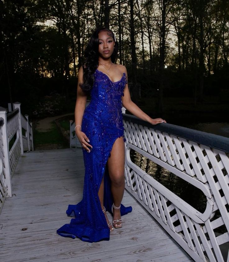 Mermaid Prom Dresses Sparkle Formal Party Sleeveless Sequined Evening Gown With Slit fg6780