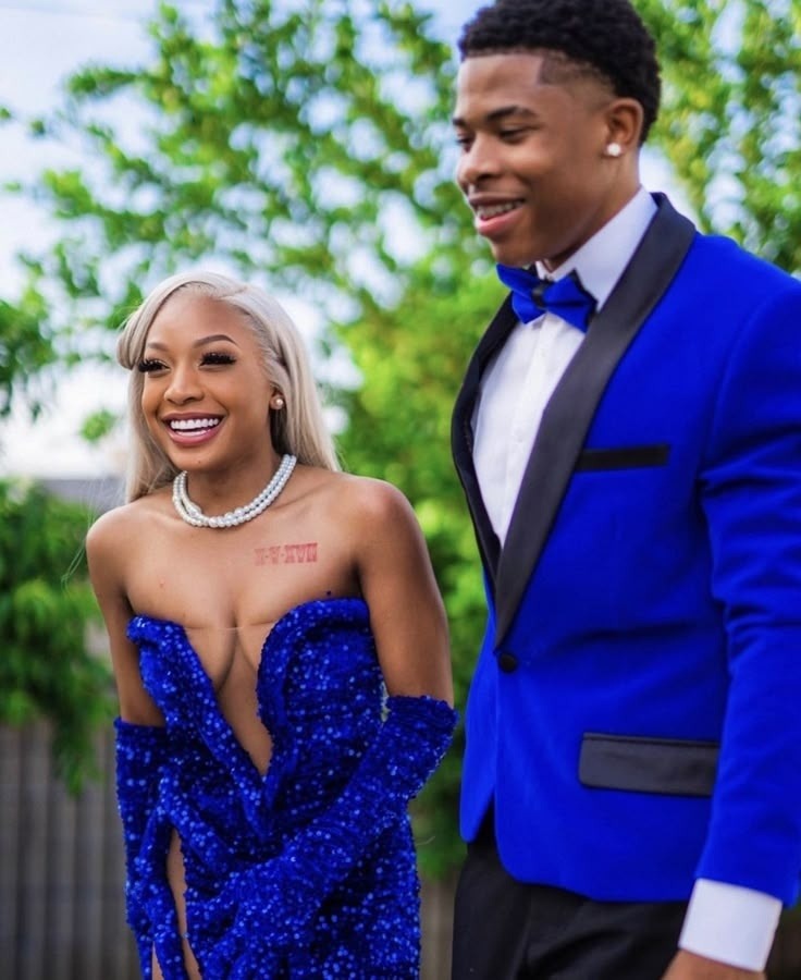 Royal Blue Sequin Black Girl Prom Party Dress Long Formal Evening Dress fg7517