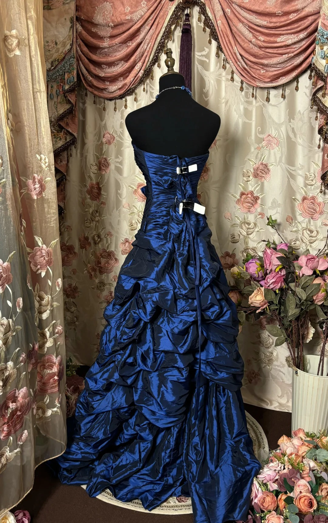 Blue Strapless Ball Gown Long Prom Dress,Long Evening Gowns fg7148