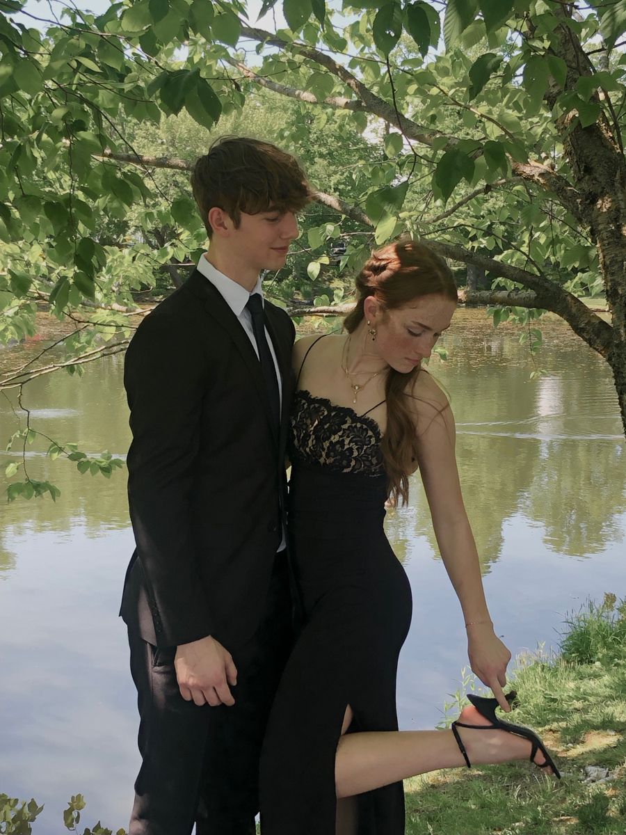 Black Spaghetti straps Long Prom Dresses Evening Dress With Slit fg5566