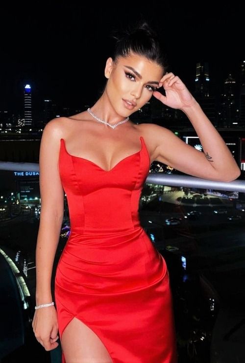 Red strapless sexy party evening dress fg5801