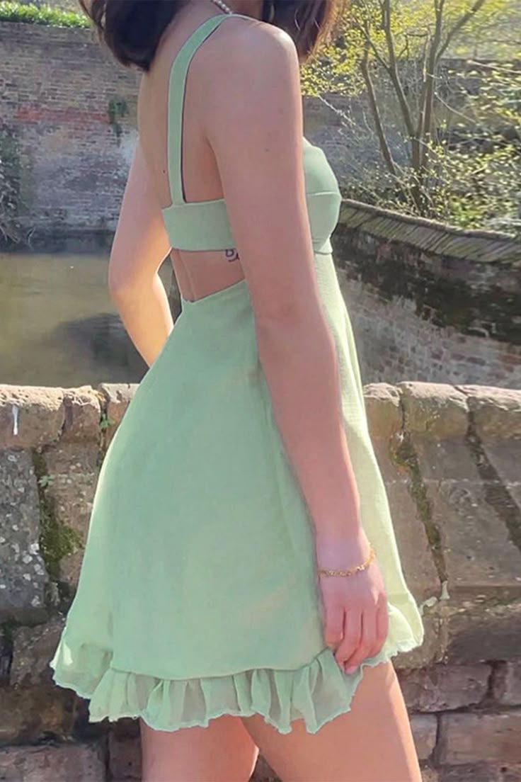 Green Birthday Dress Homecoming Dress Short Party Dress fg7743