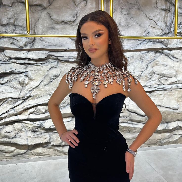 NEW ARRIVAL BLACK ANKLE-LENGTH V-NECK SLEEVELESS MERMAID PROM DRESSES fg6221