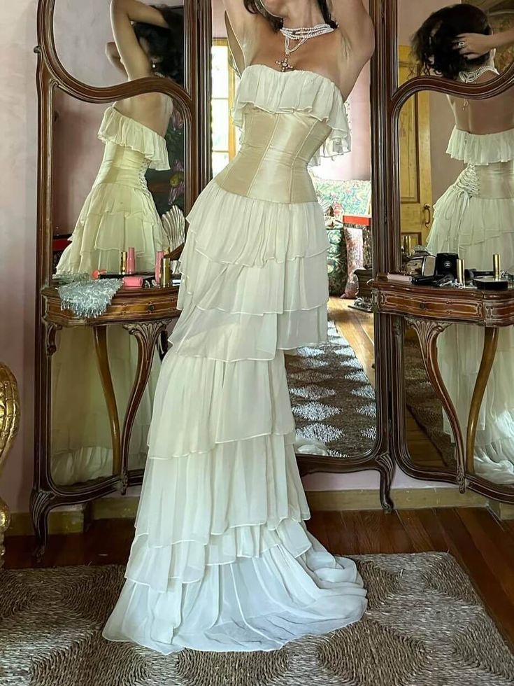 Modest Sheath Strapless Chiffon Sleeveless Ivory Long Prom Dress Evening Dresses fg6798