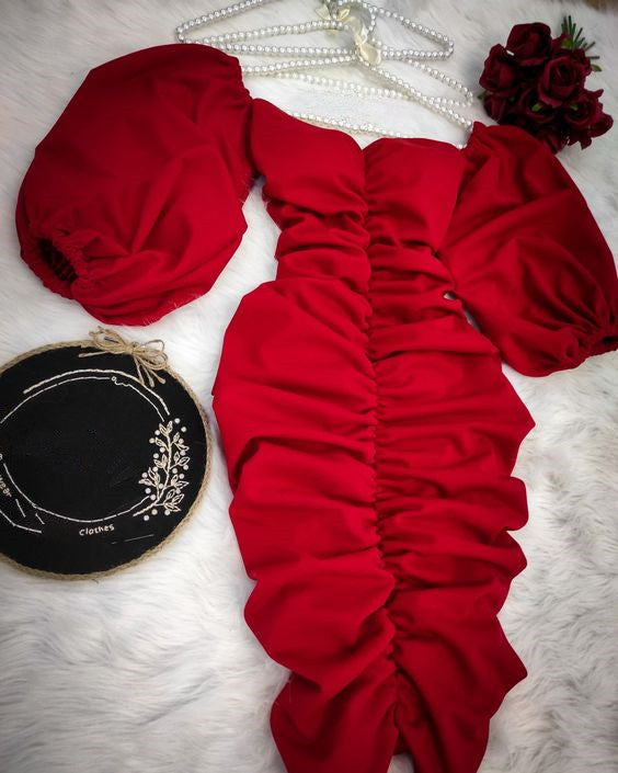 Cute Red Birthday Dress, Short Prom Party Dress fg6058