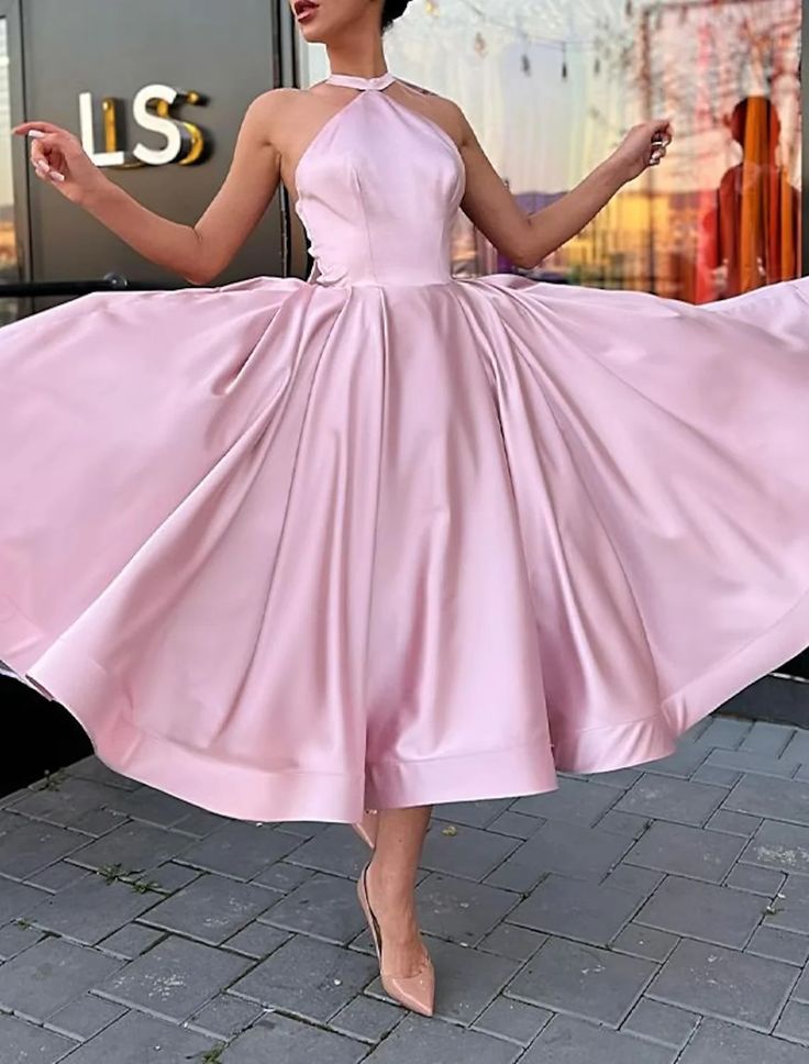 A-Line Evening Gown Homecoming Dress Wedding Guest Satin Dress with Butterfly fg6360