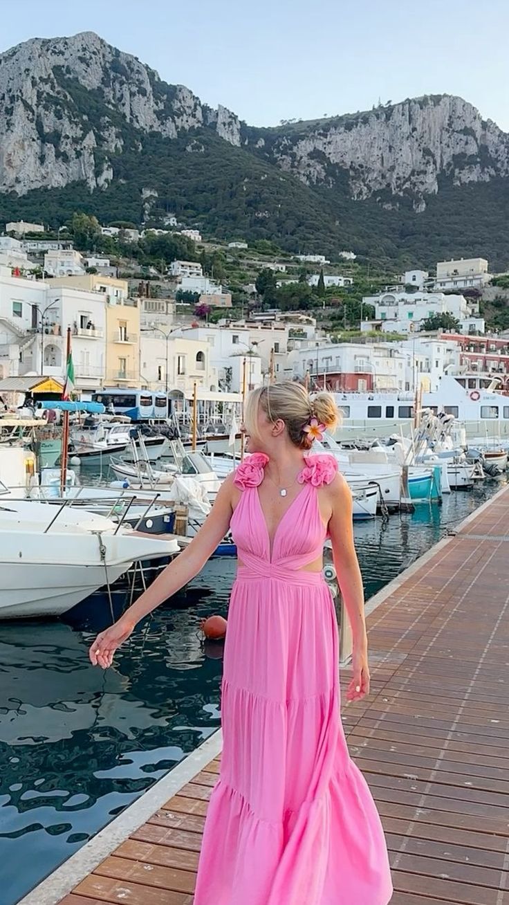 A Line V Neck Open Back Pink Floral Long Prom Dresses, Long Pink Tulle Formal Graduation Evening Dresses fg6394