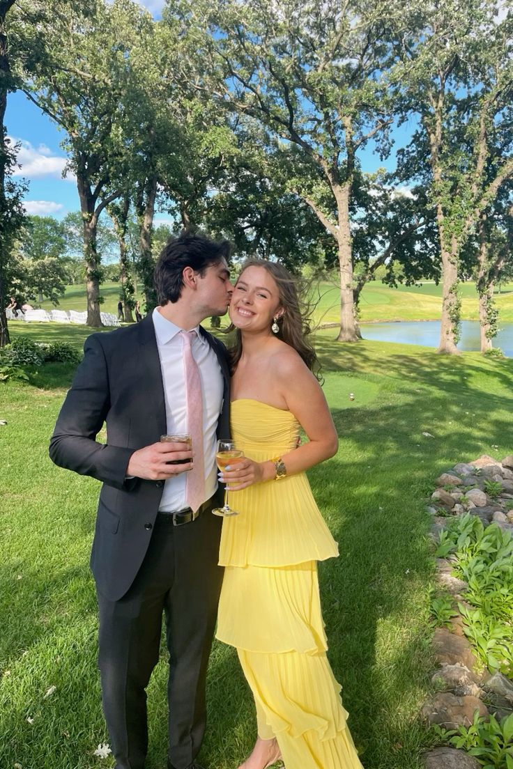 Yellow Strapless A-line Long Prom Dress,Evening Dress fg6623