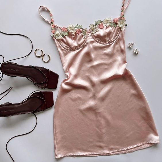 Floral Spaghetti Straps Homecoming Dresses Mini Celebrity Dress fg6093