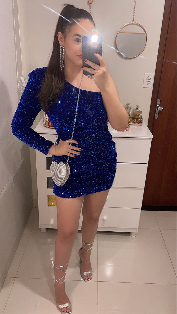 Royal Blue Sequins Bodycon Short Homecoming Dresses fg6325