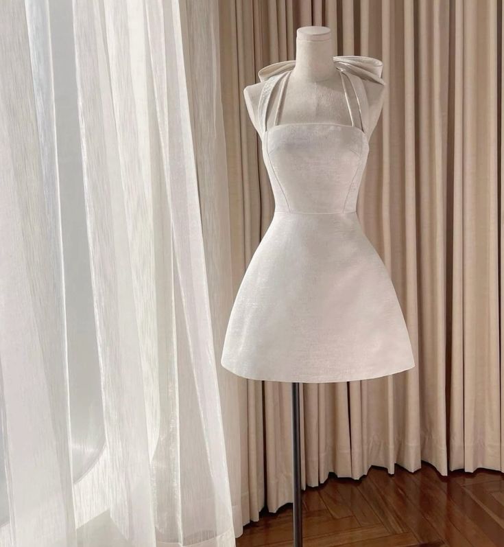 Square Neck Halter Sleeveless Satin A-Line Mini Homecoming Dress With Bow fg6106