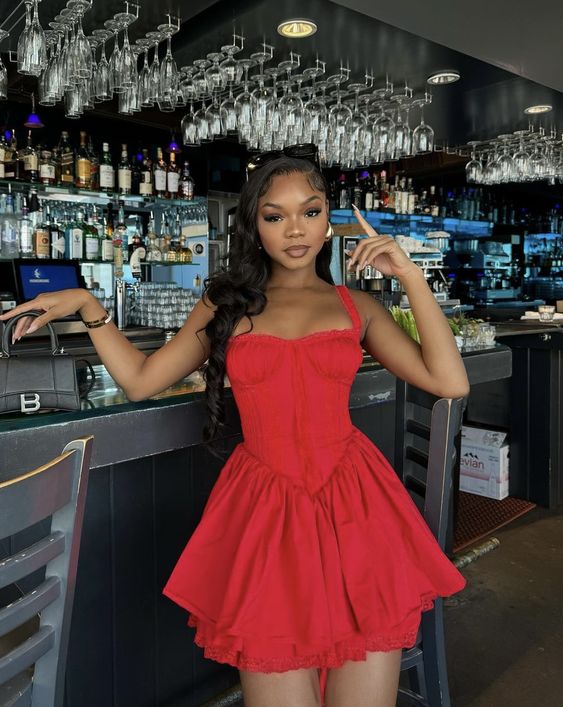 Sexy Red Lace A-line Short Mini Homecoming Dress fg6014