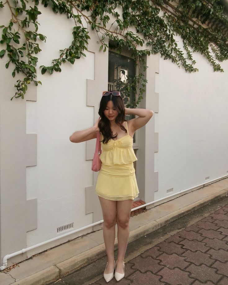 Two Piece Yellow Birthday Outfit Short Evening Dress Short Party Dress Homecoming Dress fg8057